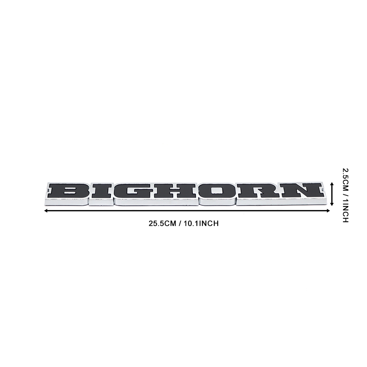 2019-2026 Ram 1500 ABS BIGHORN Tailgate Badge Black Chrome Dodge Rear Trunk Decal Nameplate