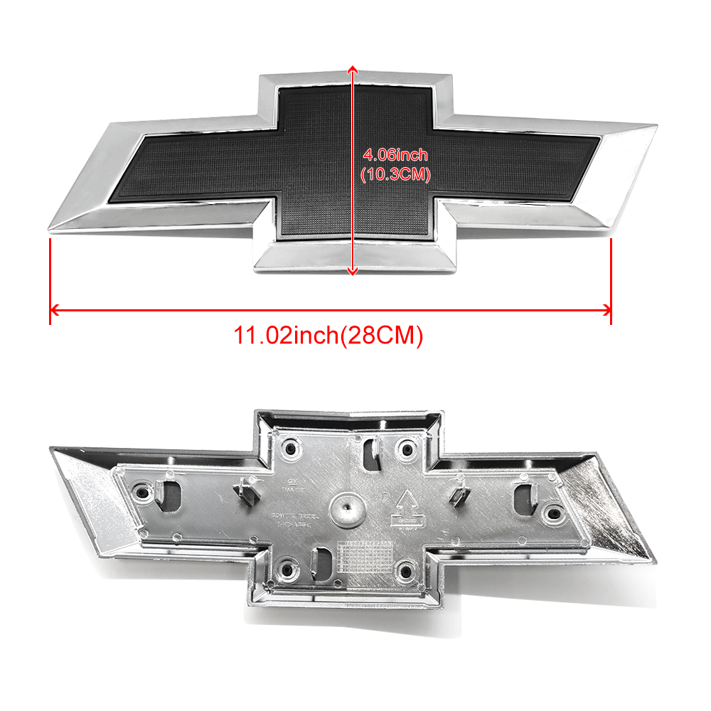 1Pc 2019-2021 Silverado 1500 ABS Plastic Front Grille Emblem Chrome Black Chevrolet