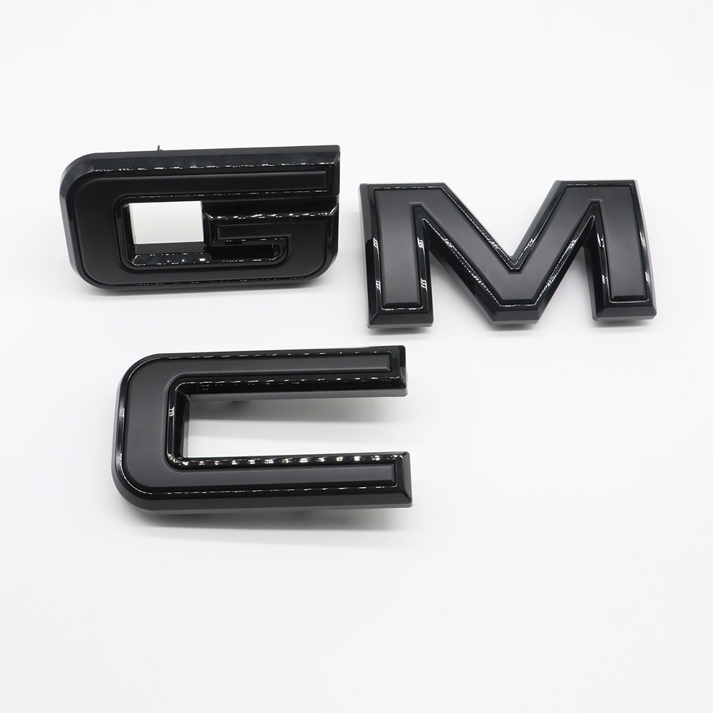 1Pc 2019-2025 Sierra Yukon Canyon ABS Plastic Front Grille Emblem Gloss Black GMC 