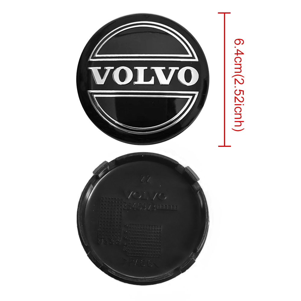 1994-2007 S90 V90 S70 C70 ABS Letter Wheel Center Caps Black Silver Volvo 30666913