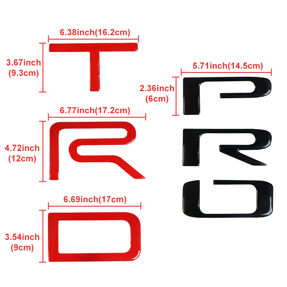1pcs 2022-2025 Tundra TRD Pro Acrylic Emblem Badges Rear Tailgate Letters 3D Red Blackout Toyota