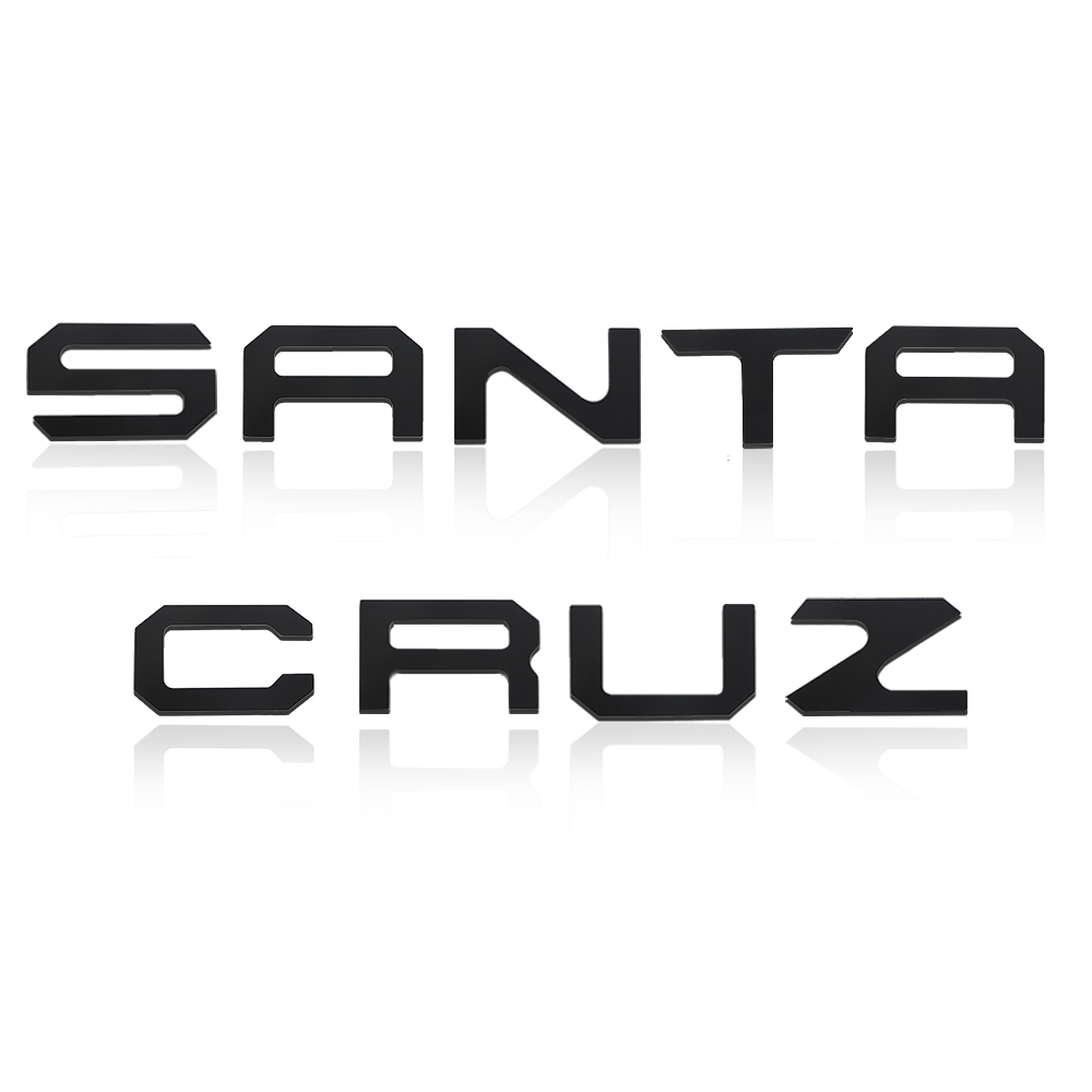 1PC 2022-2025 Santa Cruz ABS Plastic 3D Raised Rear Tailgate Trunk Letter Matte Black Hyundai