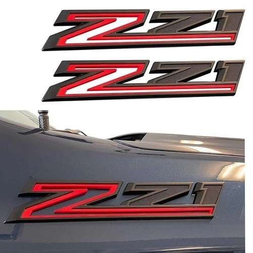 2Pcs 2019-2025 Silverado 1500 Z71 ABS Plastic Fender Side Badge Decal Red Black Chevrolet