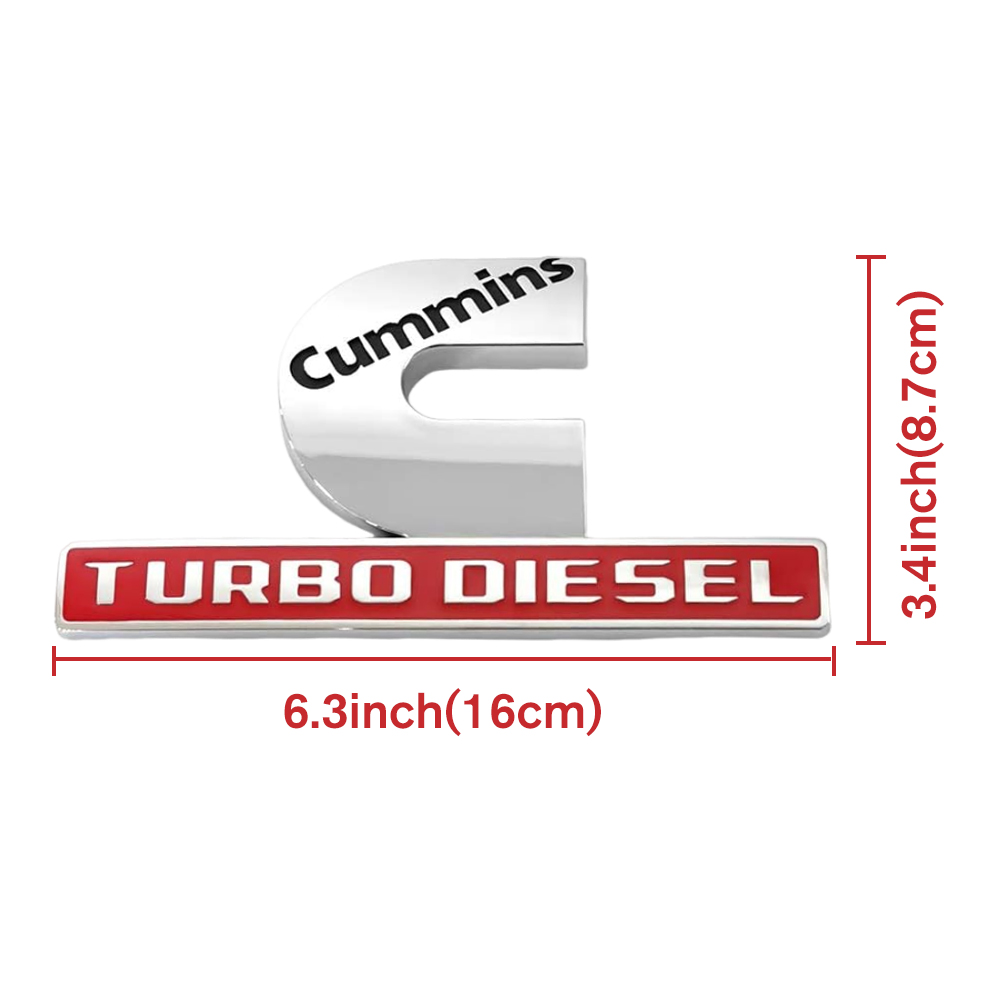 2pcs RAM 2500 3500 Side Fender Cummins Turbo Diesel Badge Left Right Nameplates Silver Red Dodge 68358491AA