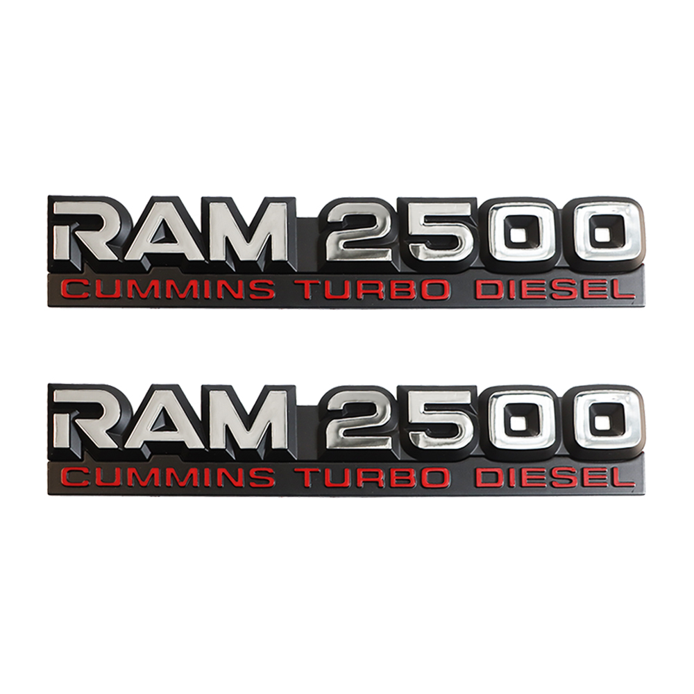 2PCS For 1994-2002 RAM 2500 ABS Cummins Turbo Diesel Door Fender Side Badge Nameplate 55295313AB