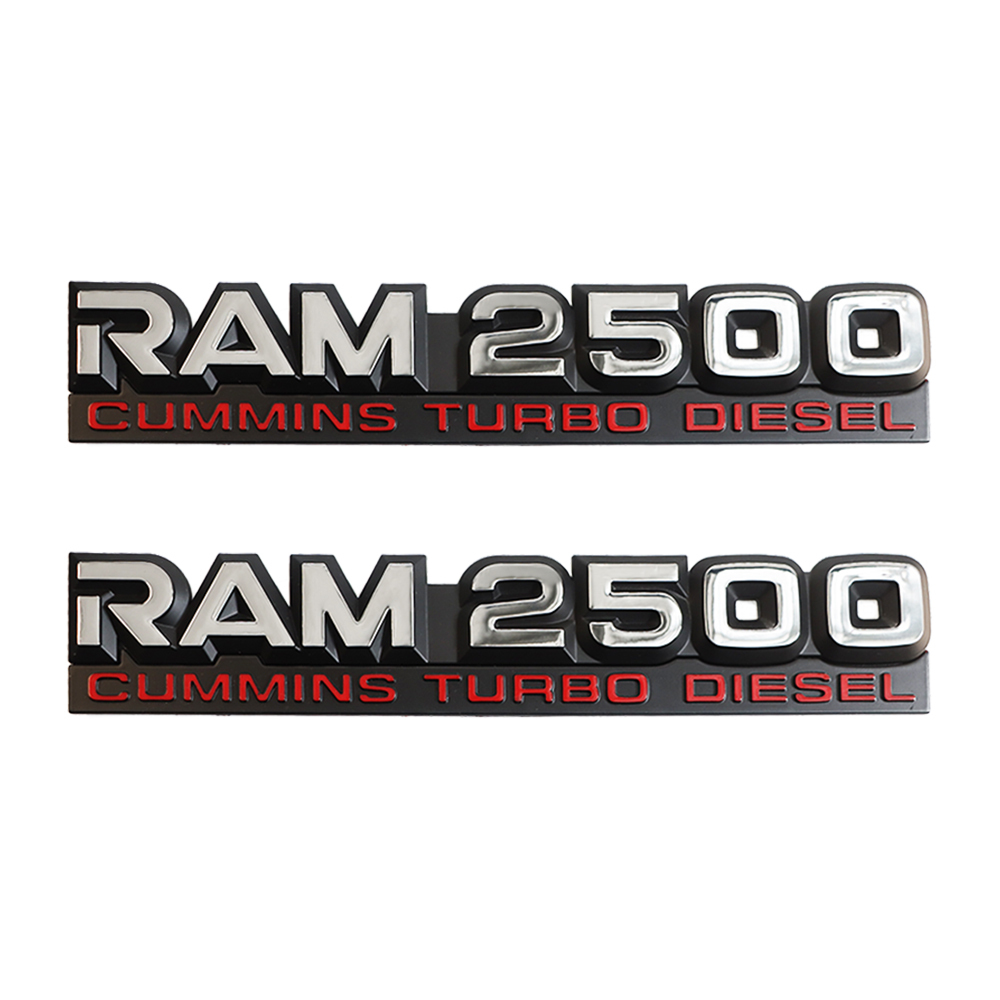 2PCS For 1994-2002 RAM 2500 ABS Cummins Turbo Diesel Door Fender Side Badge Nameplate 55295313AB