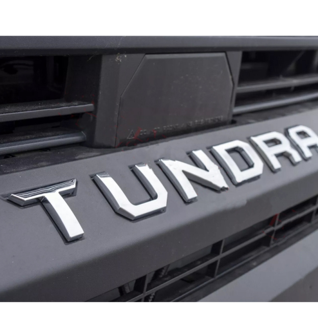 1Pc 2022-2026 Tundra ABS Plastic Front Grille Letters Gloss Silver Toyota