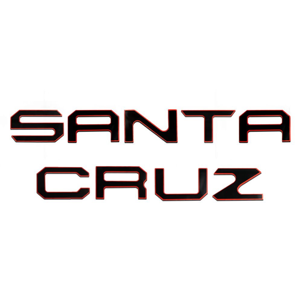 1PC 2022-2025 Santa Cruz Acylic 3D Raised Rear Tailgate Trunk Letter Black Red Hyundai