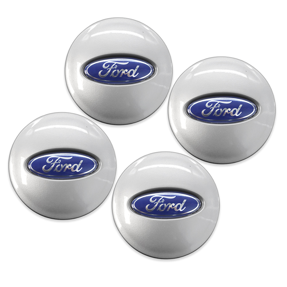 4pcs Ford Flex Ranger Taurus Explorer Metal ABS Wheel Center Caps 66mm Chrome Blue Ford 6F2Z1130B