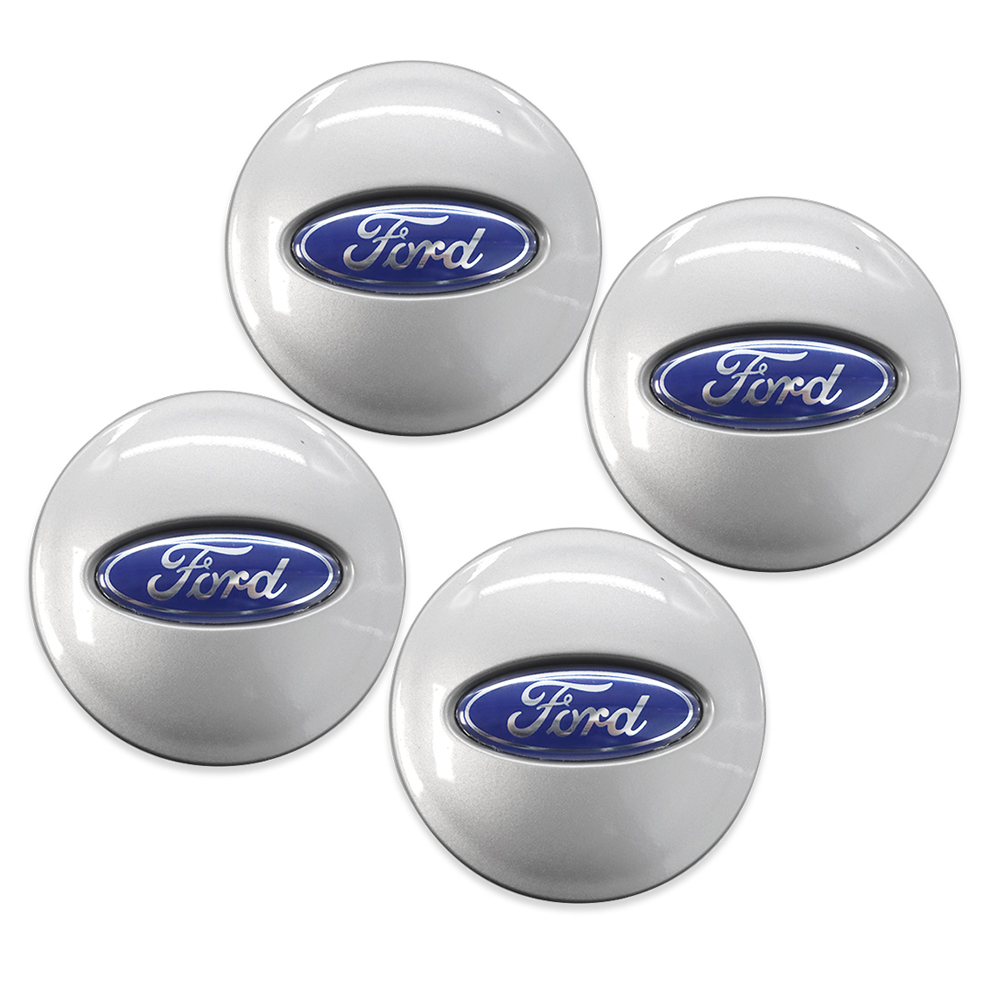 4pcs Ford Flex Ranger Taurus Explorer Metal ABS Wheel Center Caps 66mm Chrome Blue Ford 6F2Z1130B