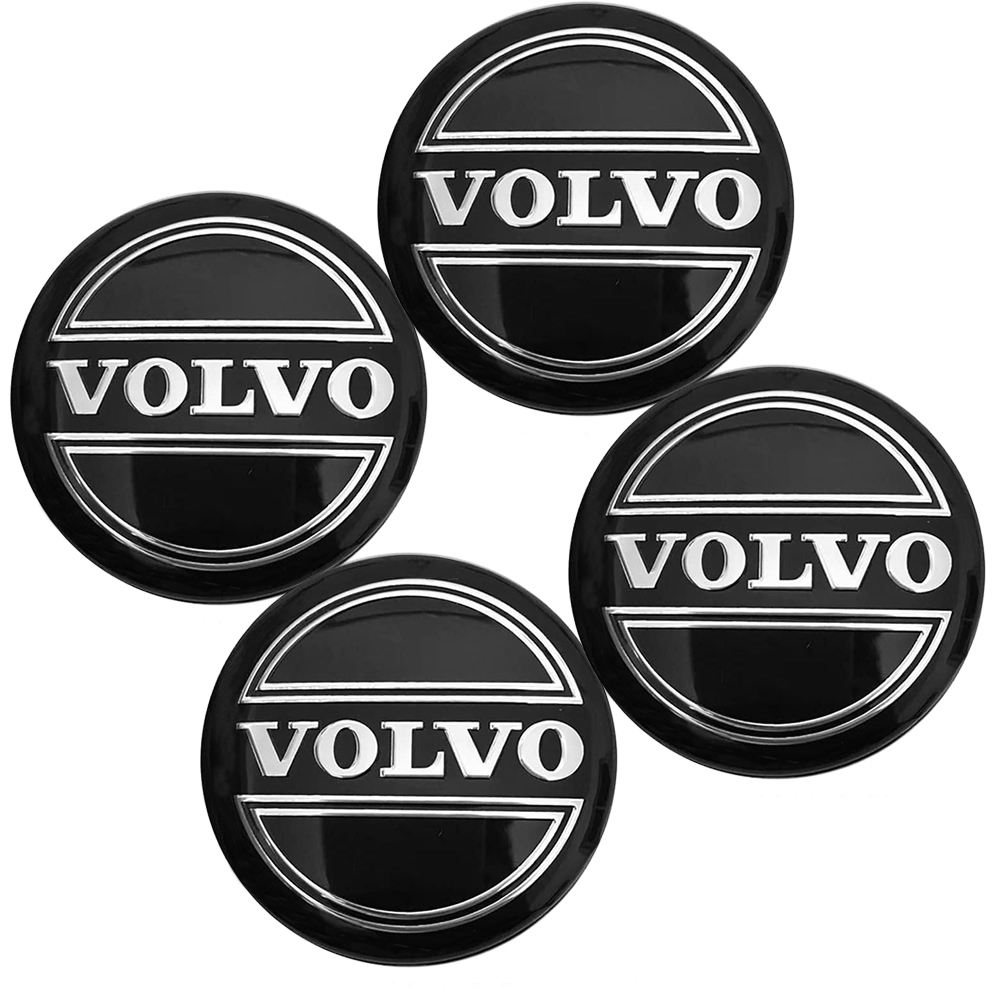 1994-2007 S90 V90 S70 C70 ABS Letter Wheel Center Caps Black Silver Volvo 30666913