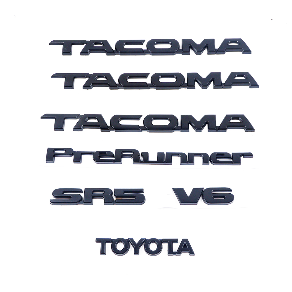 7PCS 2005-2015 Tacoma PreReunner SRS V6  Emblem Matte Black Toyota