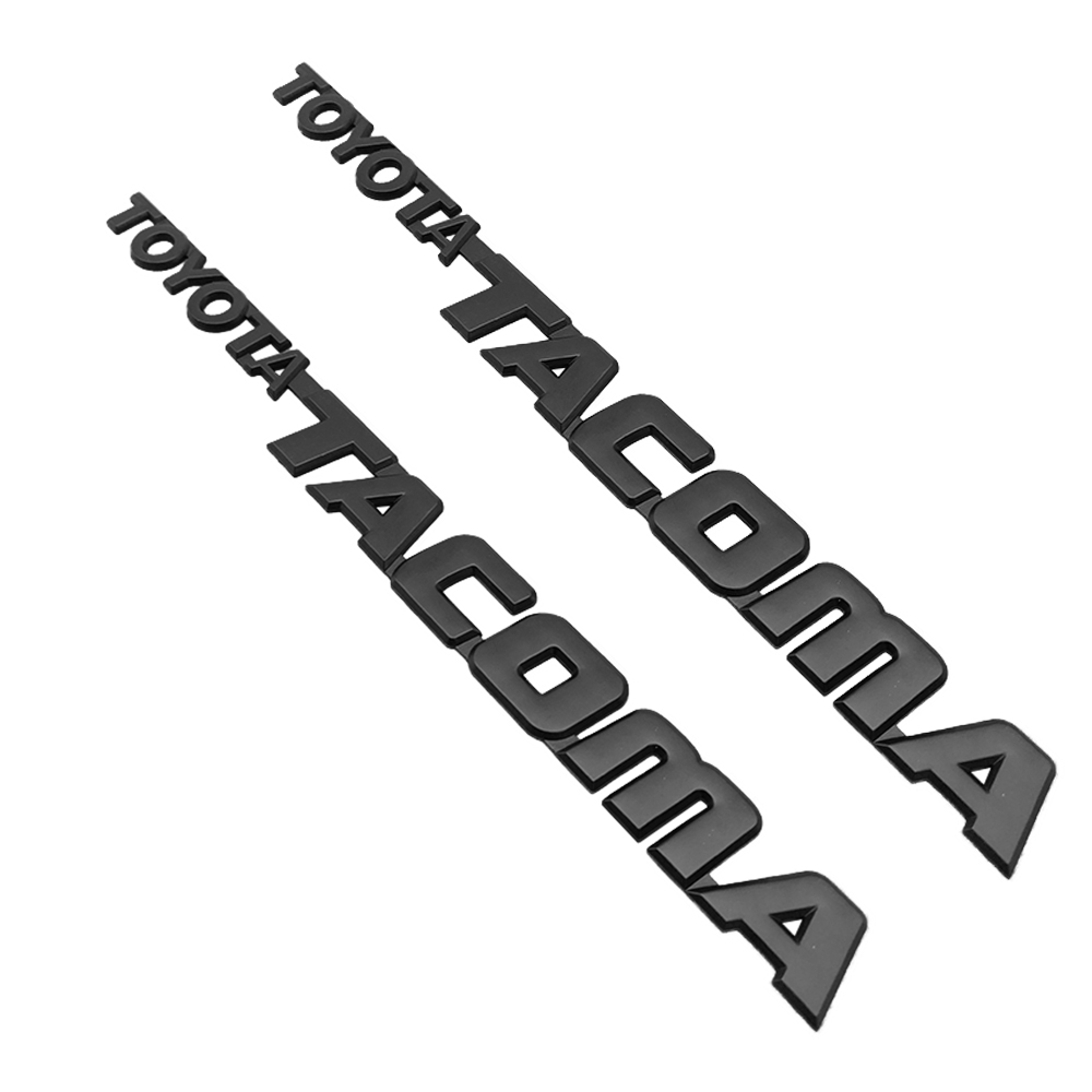 2PCS 1995-2004 Tacoma Door Fender Side Emblem Matte Black Nameplates Toyota