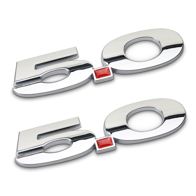 Ford Mustang 2011-2014 GT Side Fender Emblems Badges Nameplate 3D Stickers Decals Chrome Silver 2PCS SET  
