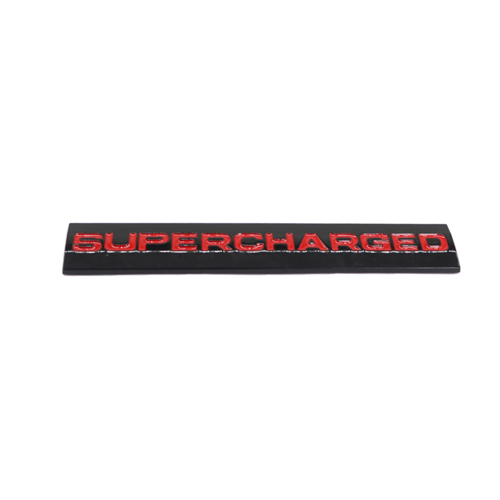 1Pcs SUPERCHARGED Metal Rear Tailgate Liftgate Letter Badge Black White Land Rover