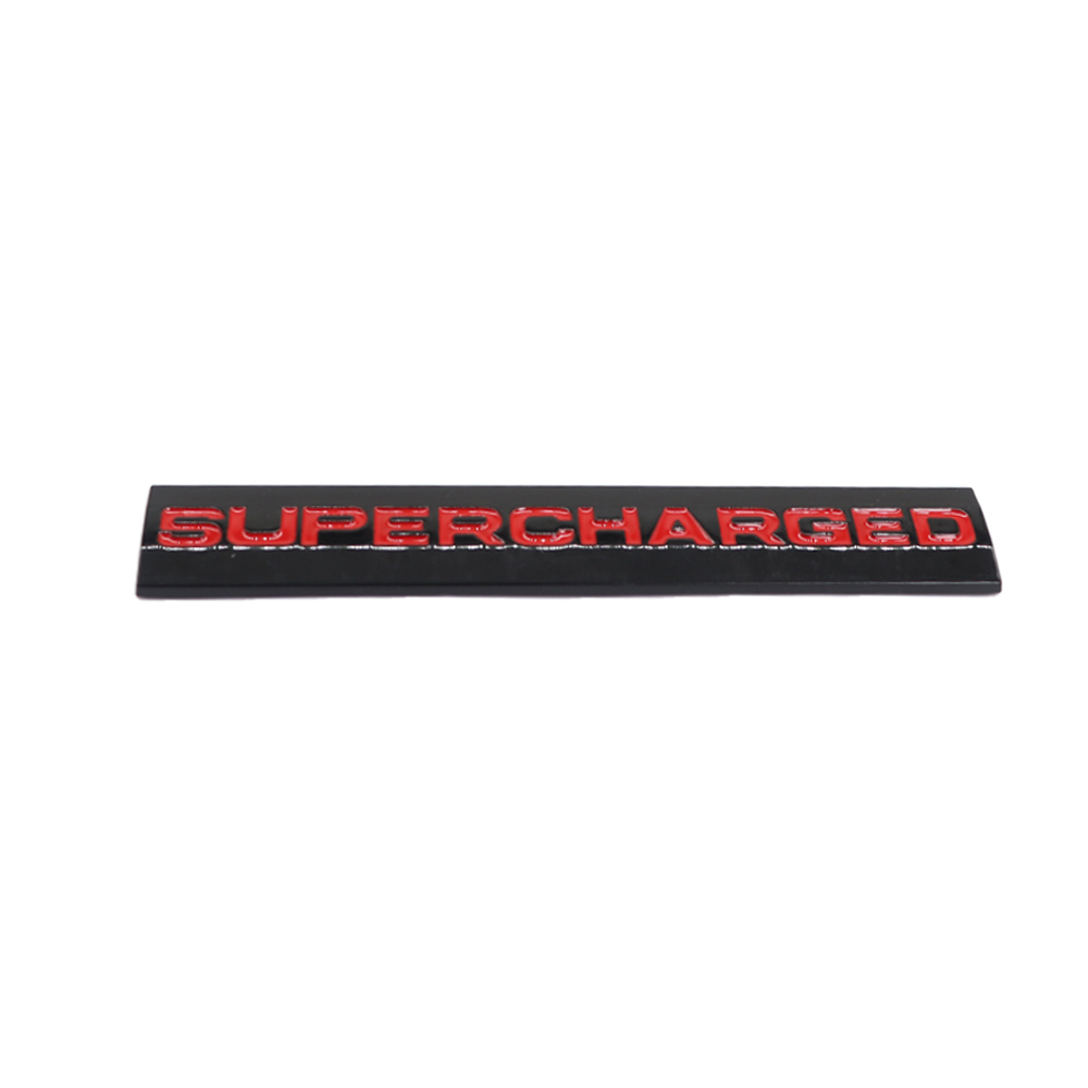 1Pcs SUPERCHARGED Metal Rear Tailgate Liftgate Letter Badge Black White Land Rover