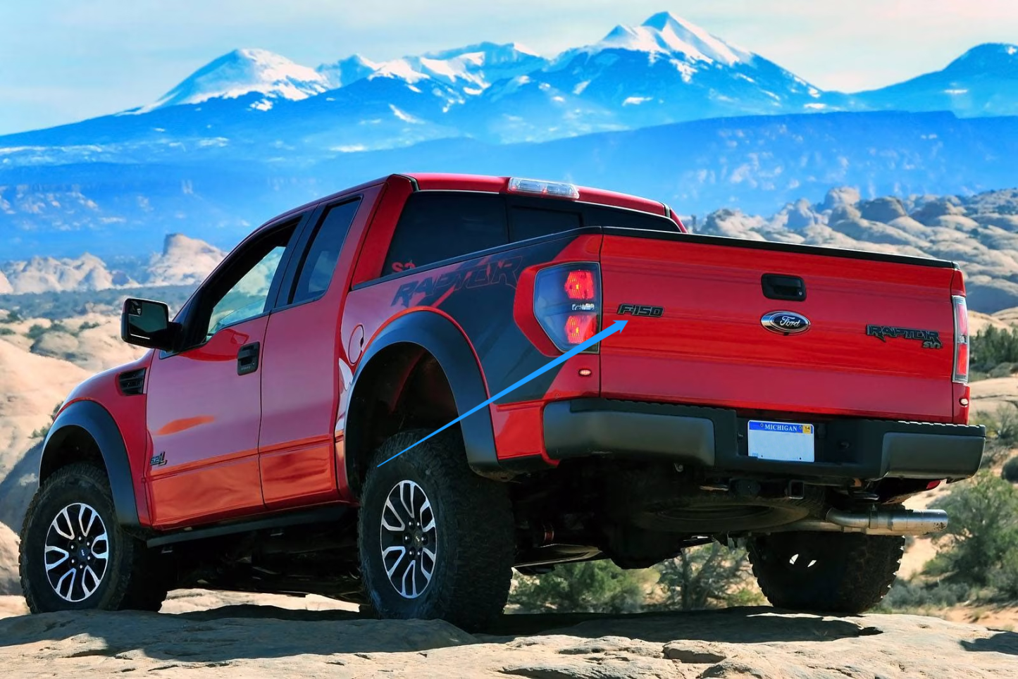 2009-2014 F-150 XLT Raptor Rear Tailgate Badge ABS Matte Black Ford Trunk Lid Inserts Self-Adhesive Nameplate