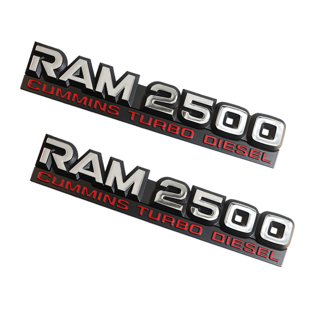 2PCS For 1994-2002 RAM 2500 ABS Cummins Turbo Diesel Door Fender Side Badge Nameplate 55295313AB