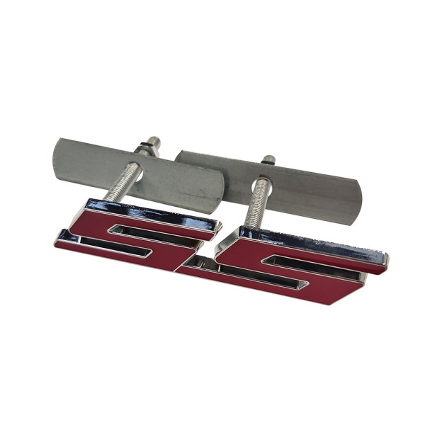 1Set 1970-2015 Camaro Zinc Alloy Front Grille SS Emblem Red Silver Chevrolet