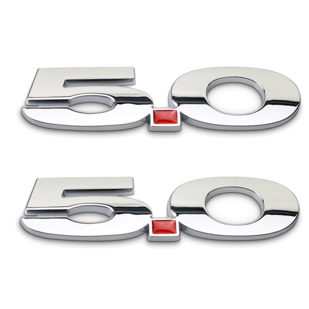 Ford Mustang 2011-2014 GT Side Fender Emblems Badges Nameplate 3D Stickers Decals Chrome Silver 2PCS SET  