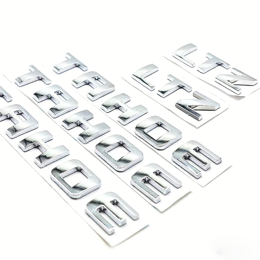 5Pcs 2007-2020 Tahoe LTZ ABS Plastics Letter Gloss Silver Chevrolet 