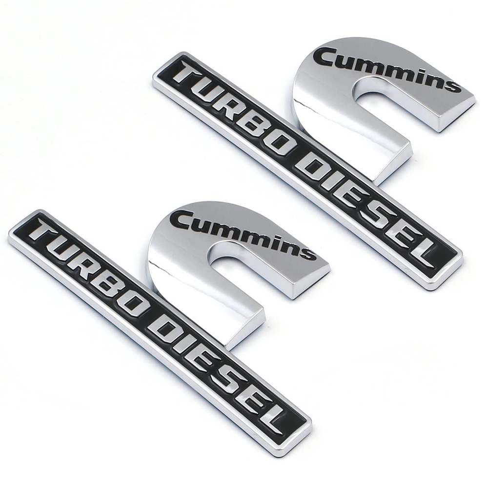 2pcs RAM 2500 3500 Side Fender Cummins Turbo Diesel Badge Left Right Nameplates Silver Black Dodge 68149701AB
