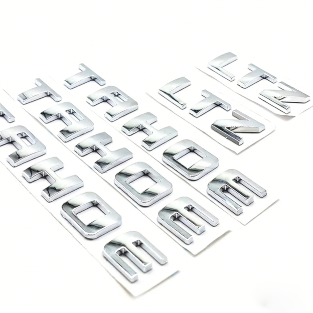 5Pcs 2007-2020 Tahoe LTZ ABS Plastics Letter Gloss Silver Chevrolet 