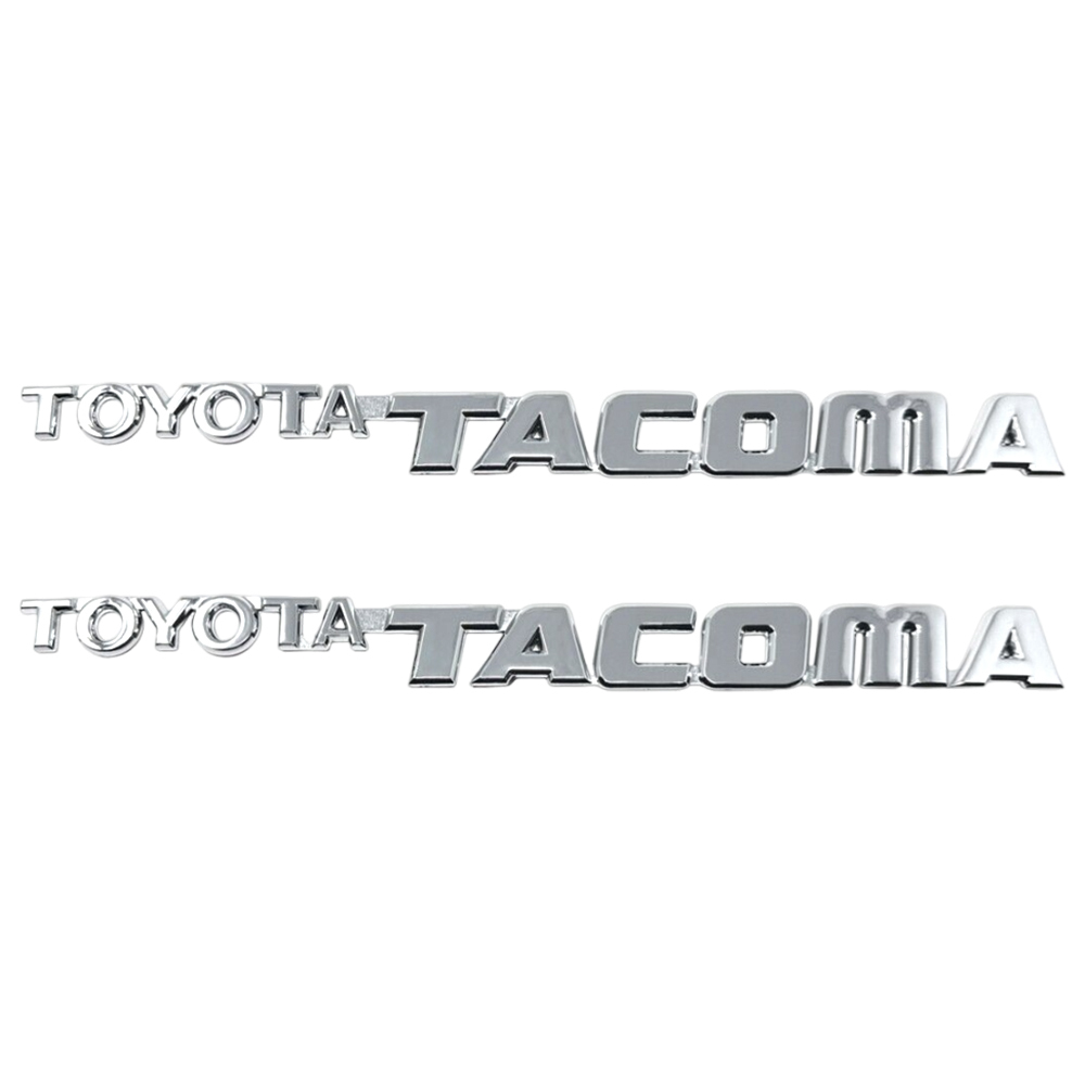 2PCS 1995-2004 Tacoma Door Fender Side Emblem Chrome Silver Nameplates Toyota