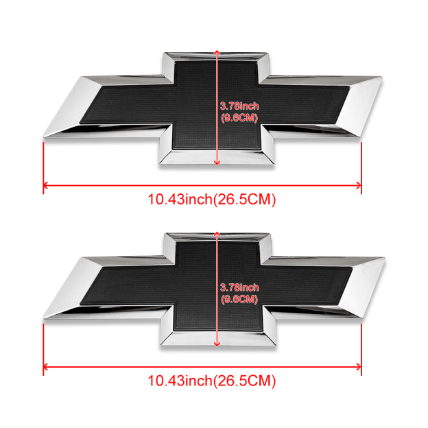 2015-2019 Silveado 1500 2500HD 3500HD ABS Plastic Front Grille Rear Bowtie Emblem Gloss Black Chevrolet 23303574 22786435