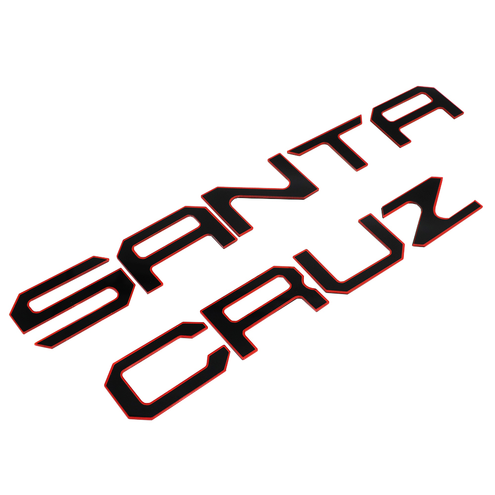 1PC 2022-2025 Santa Cruz Acylic 3D Raised Rear Tailgate Trunk Letter Black Red Hyundai