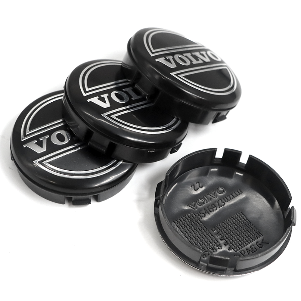 1994-2007 S90 V90 S70 C70 ABS Letter Wheel Center Caps Black Silver Volvo 30666913