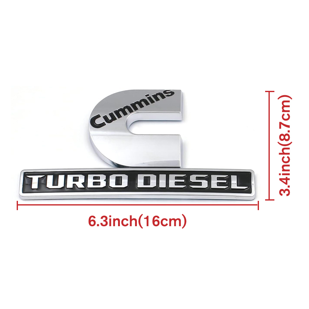 2pcs RAM 2500 3500 Side Fender Cummins Turbo Diesel Badge Left Right Nameplates Silver Black Dodge 68149701AB