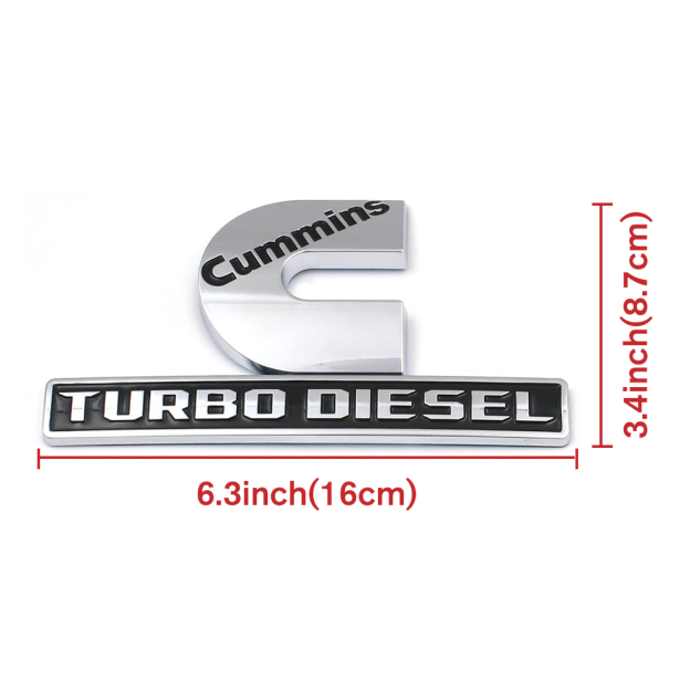 2pcs RAM 2500 3500 Side Fender Cummins Turbo Diesel Badge Left Right Nameplates Silver Black Dodge 68149701AB