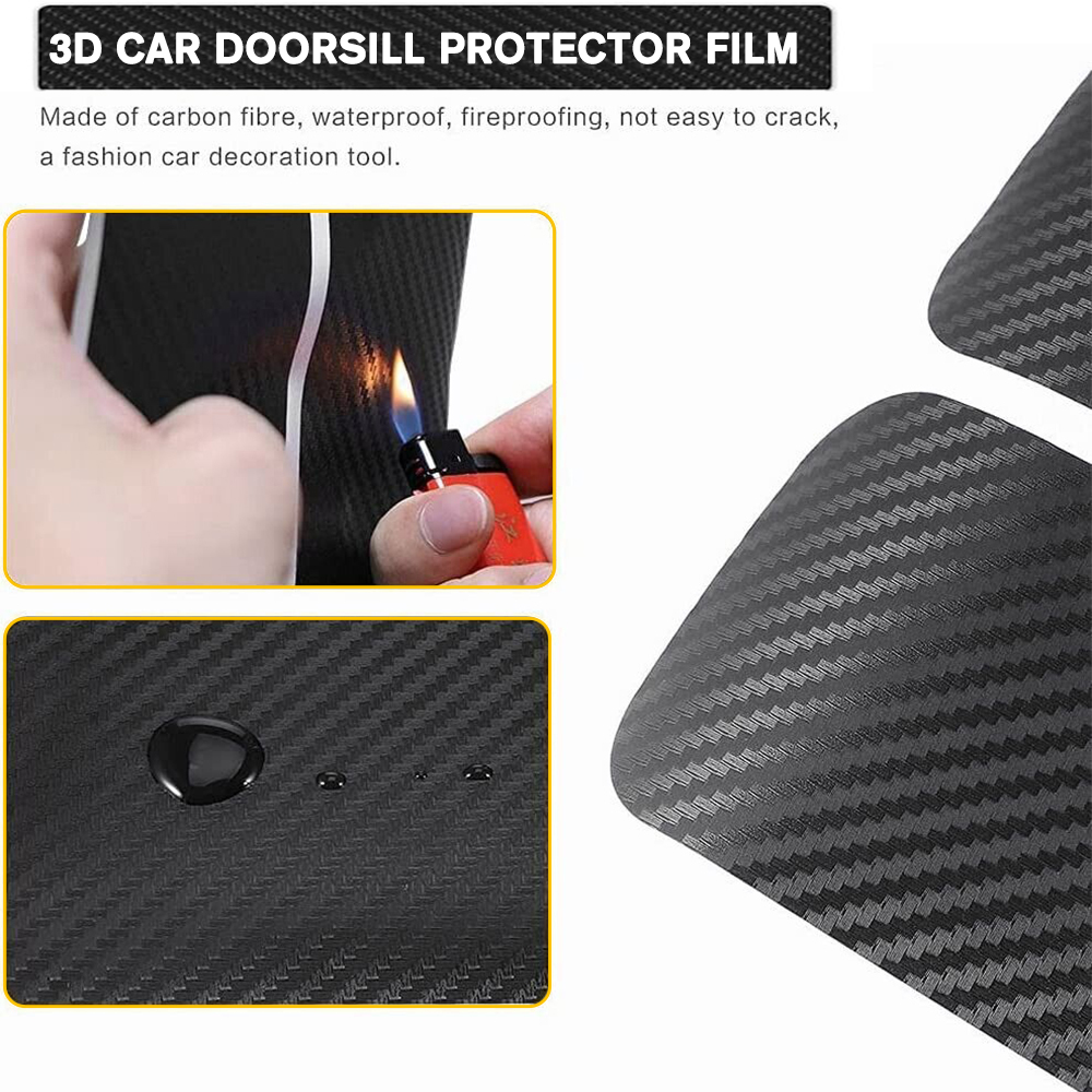 12Pcs Maverick Carbon Fiber Black Orange Ford Door Sill Scuff Covers Protector Door Cup Handle Stickers Set