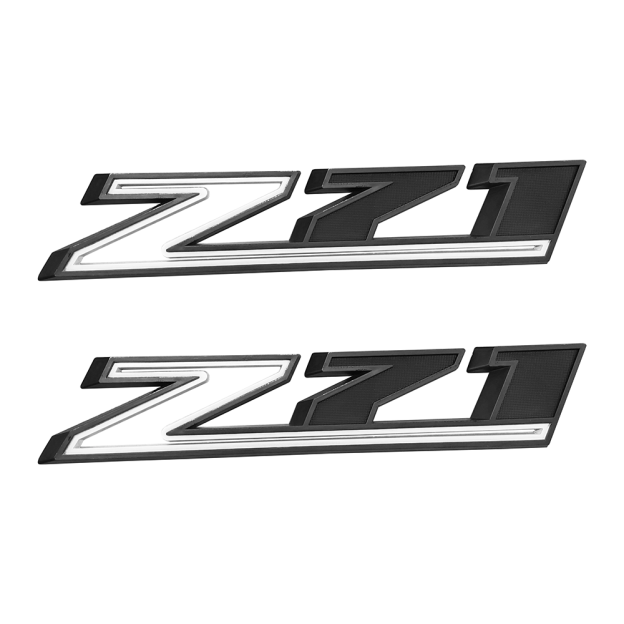 2Pcs 2019-2025 Silverado 1500 Z71 ABS Plastic Fender Side Badge Decal Black White Chevrolet