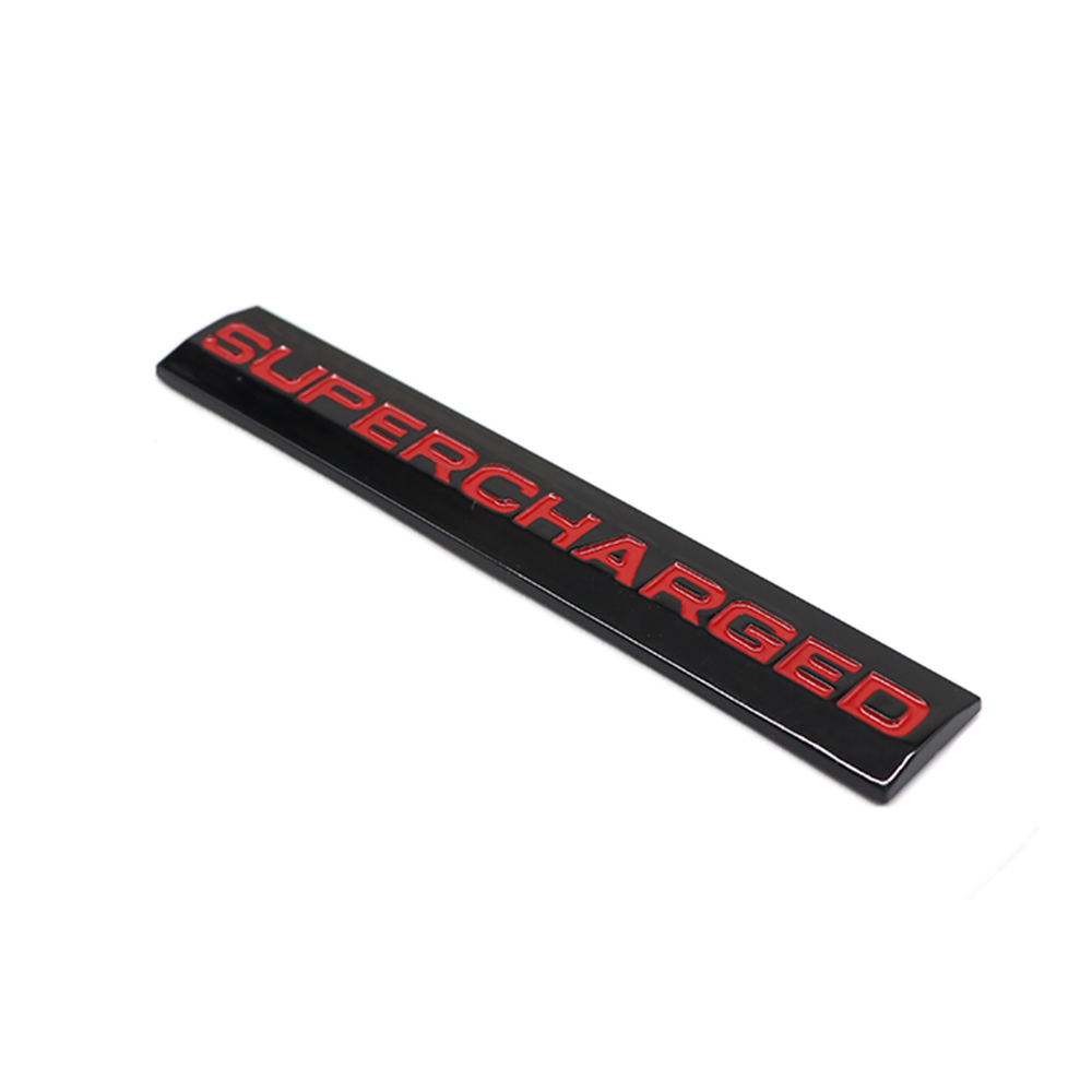 1Pcs Land Rover SUPERCHARGED Rear Tailgate Liftgate Letter Badge Metal Black White