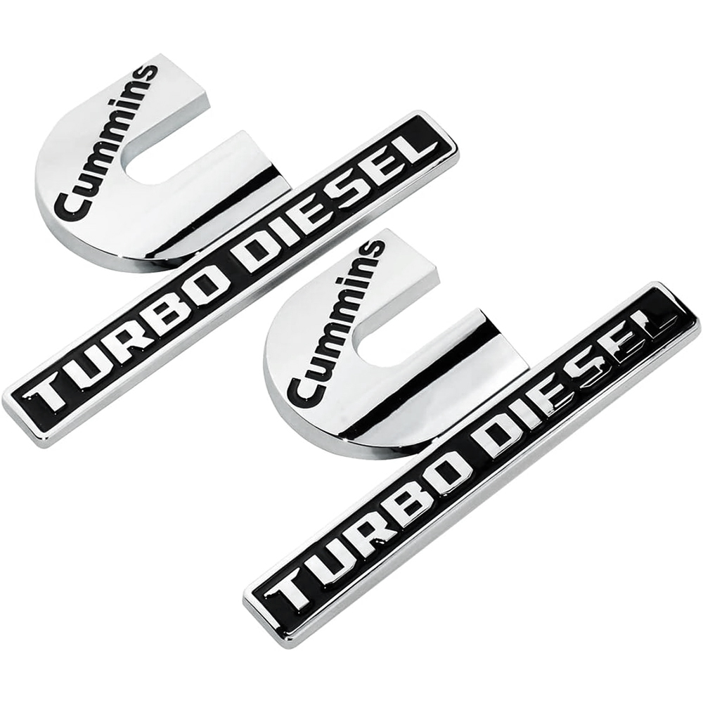 2pcs RAM 2500 3500 Side Fender Cummins Turbo Diesel Badge Left Right Nameplates Silver Black Dodge 68149701AB
