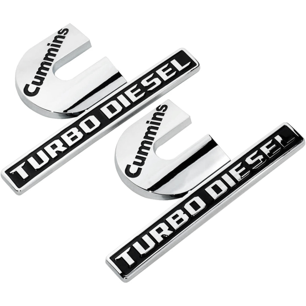 2pcs RAM 2500 3500 Side Fender Cummins Turbo Diesel Badge Left Right Nameplates Silver Black Dodge 68149701AB