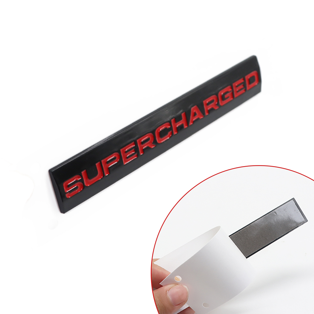 1Pcs Land Rover SUPERCHARGED Rear Tailgate Liftgate Letter Badge Metal Black White