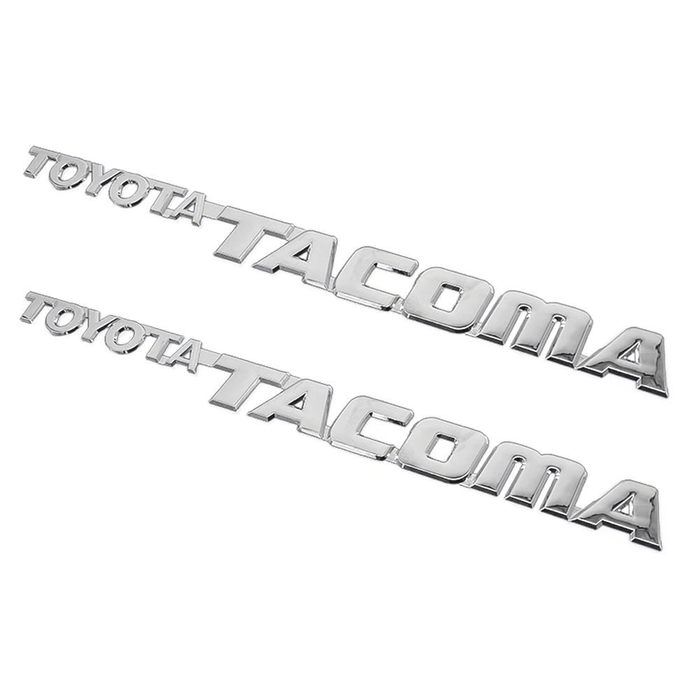 2PCS 1995-2004 Tacoma Door Fender Side Emblem Chrome Silver Nameplates Toyota