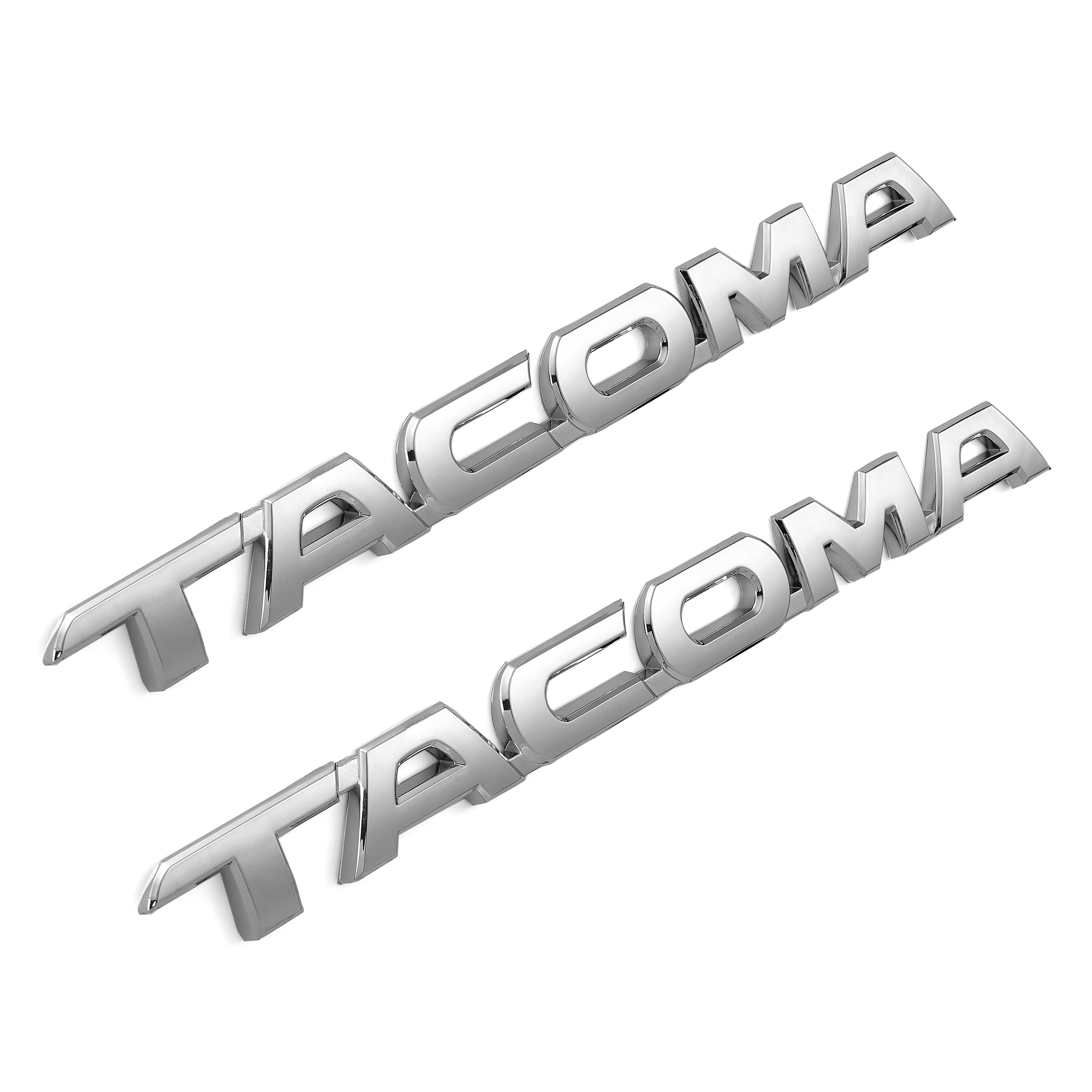 For 2005-2015 Tacoma Left Right Door Tailgate Emblems Logo Gloss Silver Badges