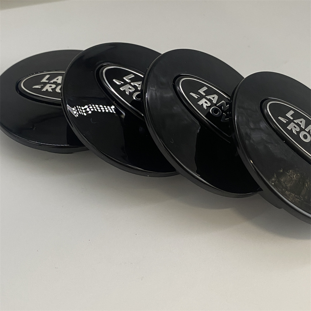 4pcs Gloss Black Silver Wheel Rim Center Hub Caps 62mm 2.44" For Evoque Velar