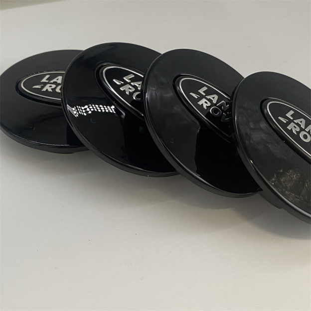 4pcs Gloss Black Silver Wheel Rim Center Hub Caps 62mm 2.44" For Evoque Velar