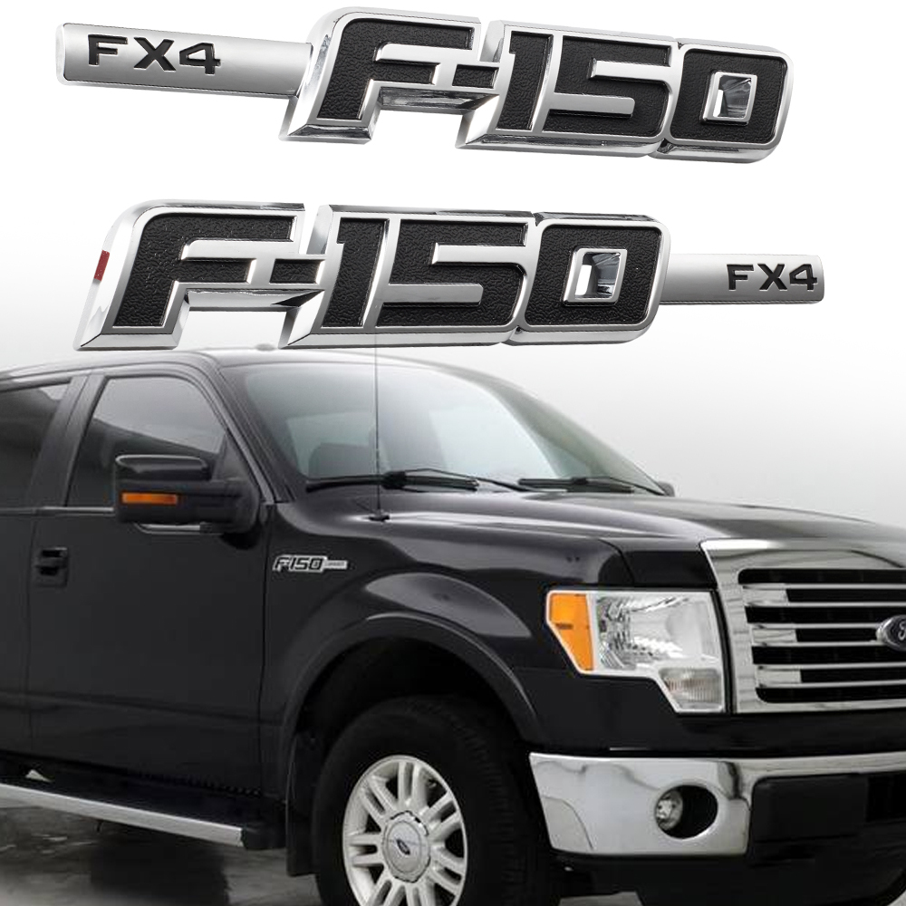 2x For F-150 XLT Left & Right 3D Side Fender Emblems 2009-2014 ABS Plastic Badge