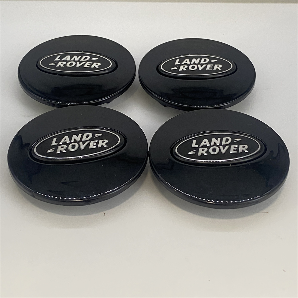 4pcs Gloss Black Silver Wheel Rim Center Hub Caps 62mm 2.44" For Evoque Velar
