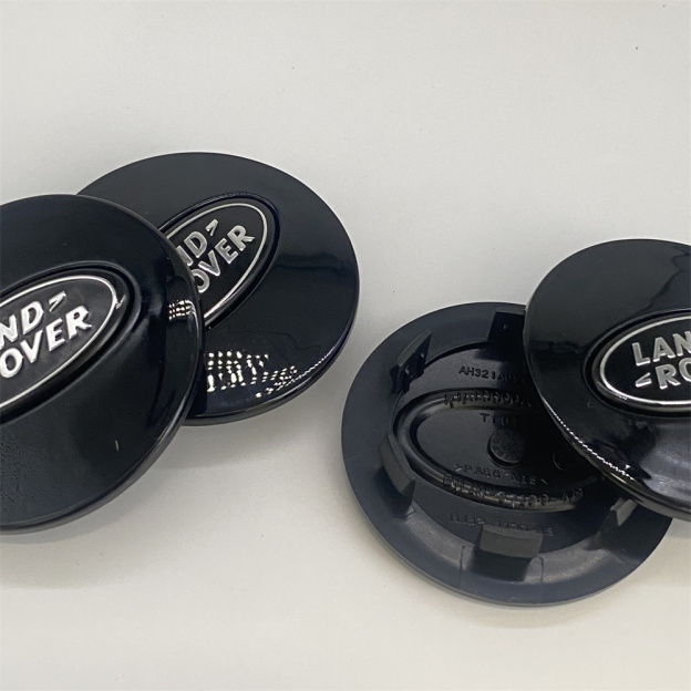 4pcs Gloss Black Silver Wheel Rim Center Hub Caps 62mm 2.44" For Evoque Velar