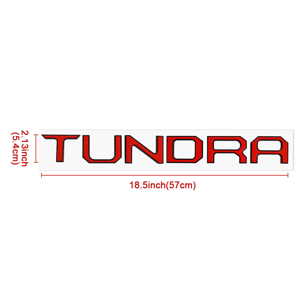 1Pc 2014-2021 Tundra ABS Plastic 3D Raised Rear Trunk Tailgate Letters double-layer Black Red Toyota