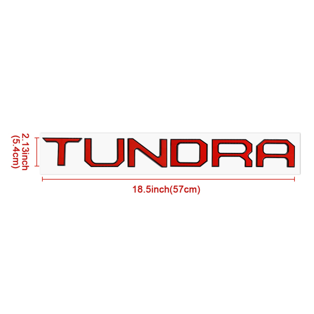 1Pc 2014-2021 Tundra ABS Plastic 3D Raised Rear Trunk Tailgate Letters double-layer Black Red Toyota