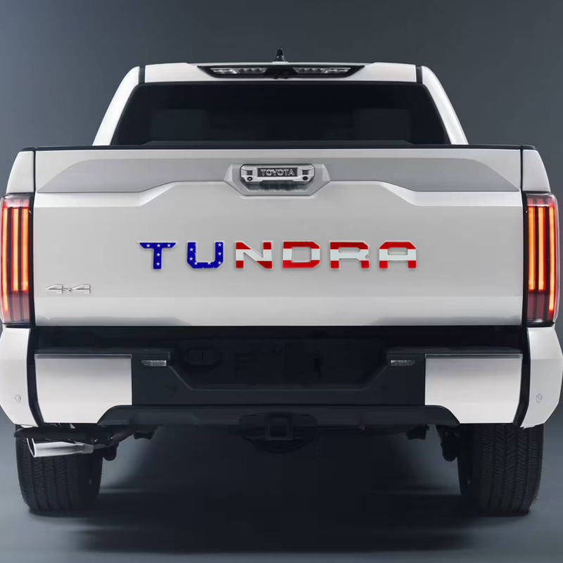 1Pc 2022-2026 Tundra Acylic Rear Trunk Tailgate Letters USA Flag Toyota