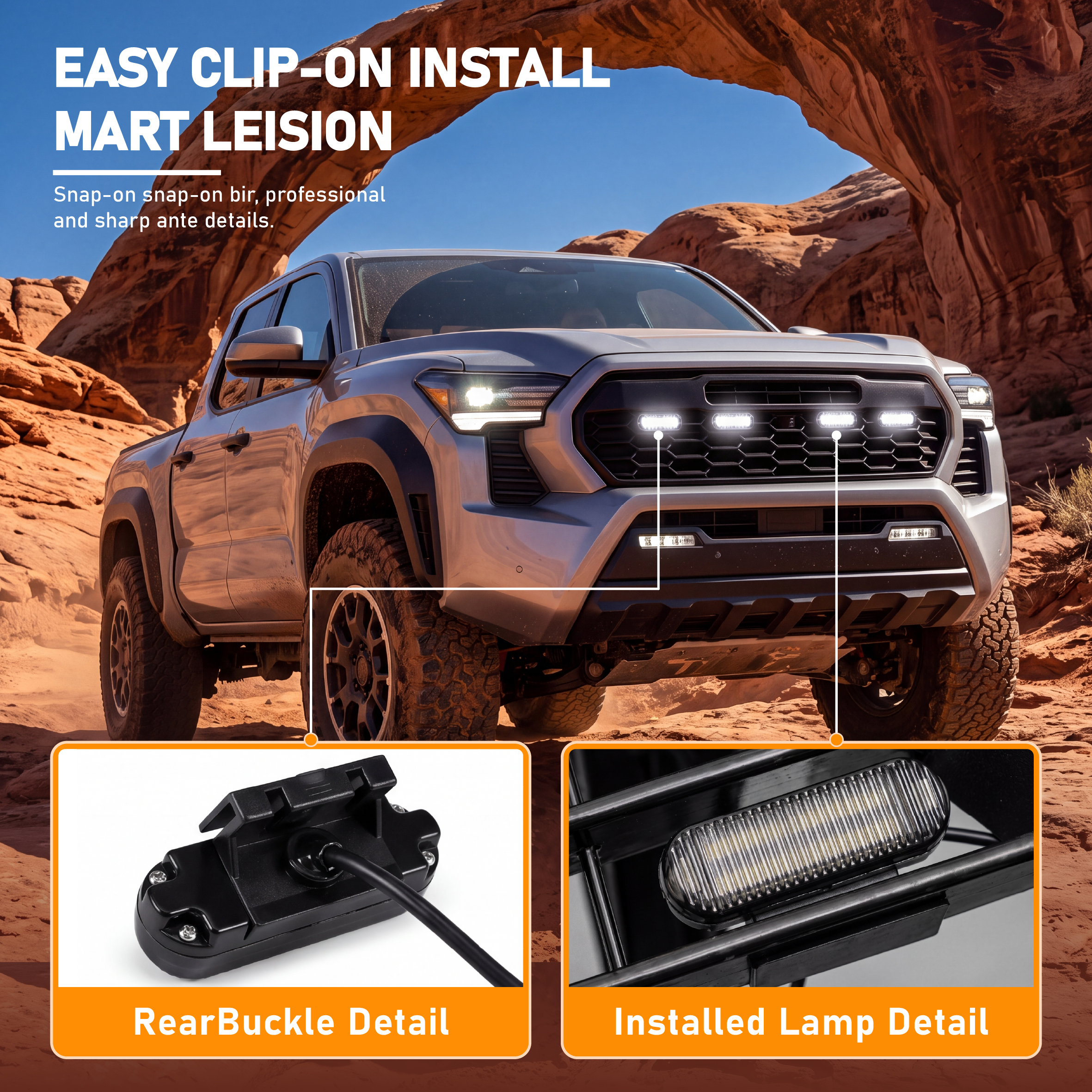 4Pcs Smoked Lens White LED Raptor Style Grille Running Lights For 2011-2026 Ram 1500 2500
